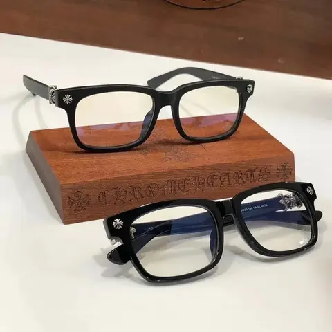 Chanel Black Square Eyeglasses with Snowflake Accents