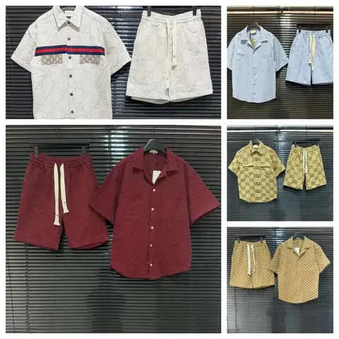 Gucci Monogram Print Shirt and Shorts Sets