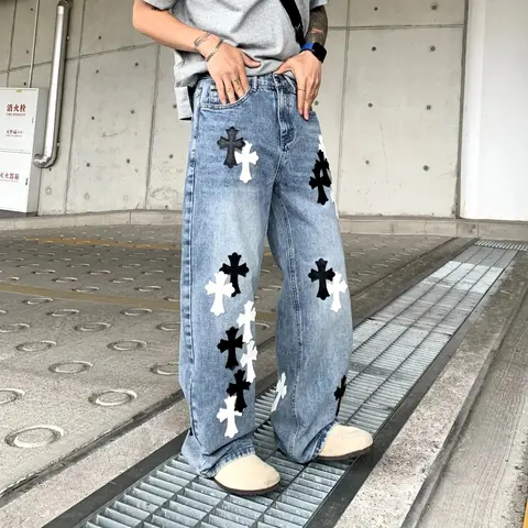 Cross Patch Denim Jeans