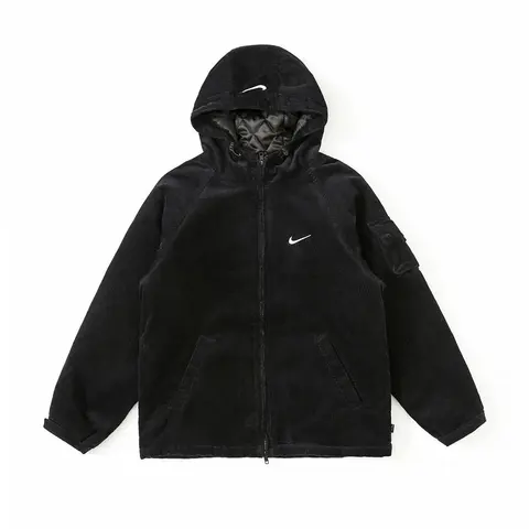 Nike Black Corduroy Hooded Jacket