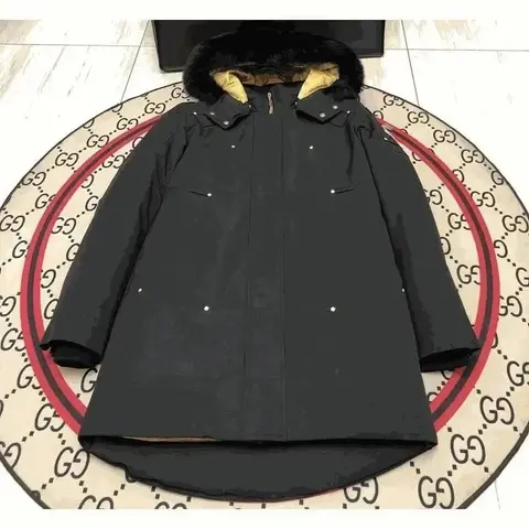 Black Winter Parka with Fur Hood