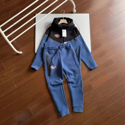 Blue and Black Hoodie and Jogger Set with 'SST' Logo
