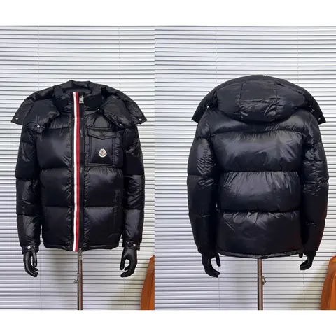 Moncler Black Down Jacket with Hood
