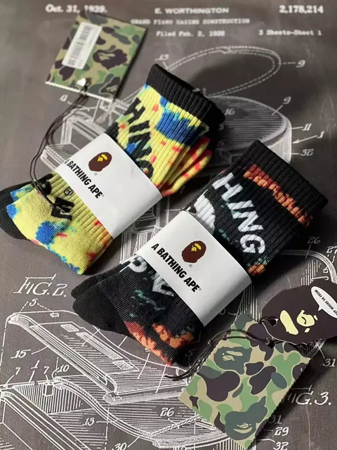 A Bathing Ape Camouflage Print Socks