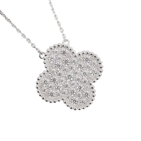 Four-Leaf Clover Diamond Pendant Necklace