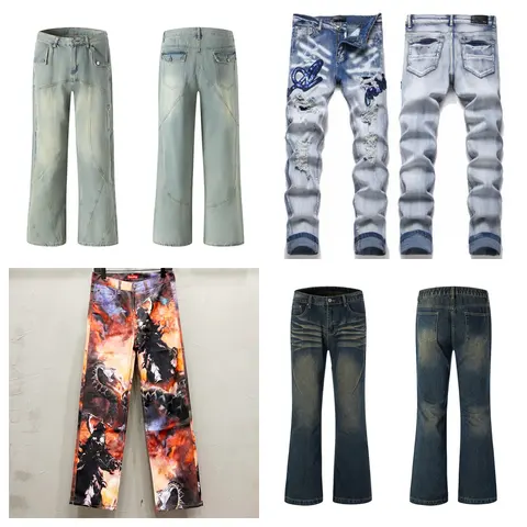Men's Denim Jeans Collection - Distressed, Printed, and Classic Styles