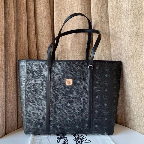 MCM Medium Tote Bag with Monogram Pattern