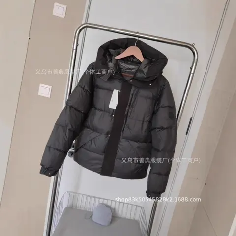 Streetwear Style Unisex Puffer Hoodie Jacket - Black 'Dark Knight' Thickened Winter Warm Coat