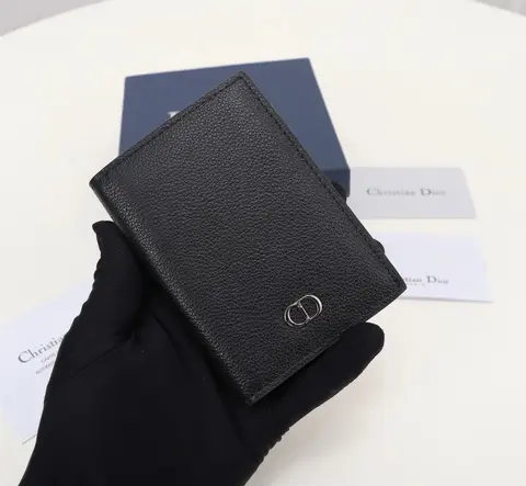 Christian Dior Black Leather Card Holder