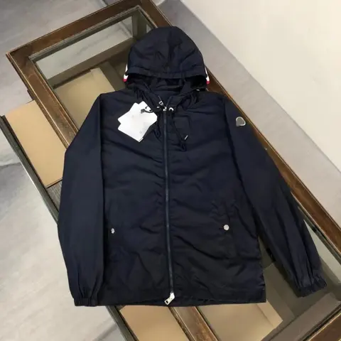 Moncler Navy Blue Hooded Windbreaker Jacket