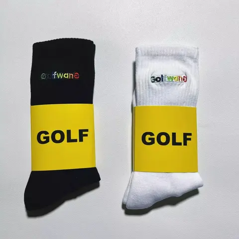 GOLF WANG 2023 Rainbow Embroidered Towel Socks