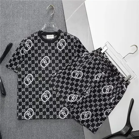 Gucci GG Monogram Print T-Shirt and Shorts Set