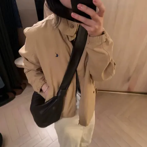 Polo Ralph Lauren Khaki Jacket with Logo Embroidery