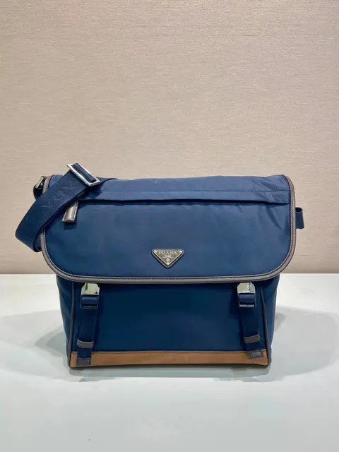 Prada Navy Blue Nylon Messenger Bag