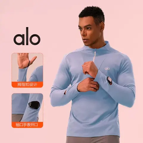 alo Men's Long Sleeve Performance Top with Watch Pocket