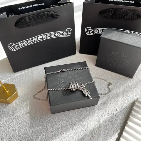 Chrome Hearts Silver Chain Necklace with Pendant