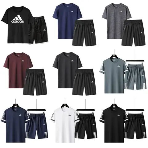 Adidas Men's Athletic Shorts and T-Shirt Sets