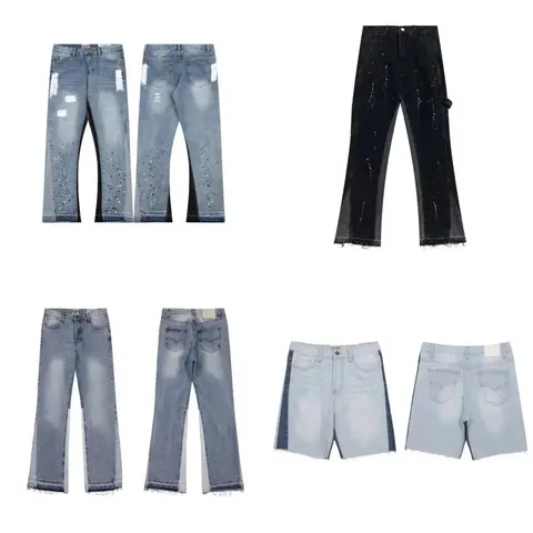 Denim Collection Featuring Distressed Jeans and Shorts