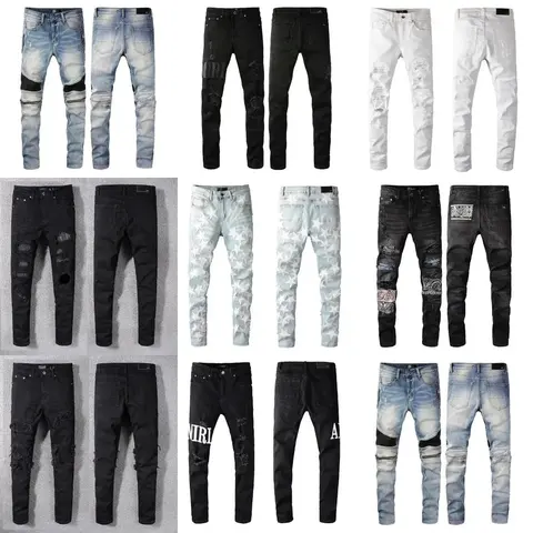 Men's Fashion Denim Jeans Collection - Ripped, Patched, and Star Print Styles