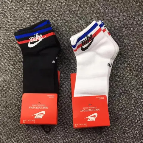 NK Red and Blue Striped Short Socks - 3-Pair Pack