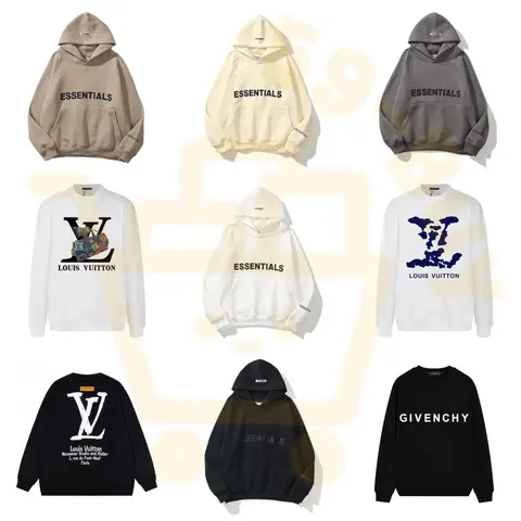 Louis Vuitton, Givenchy, and Essentials Hoodies and Sweatshirts Collection
