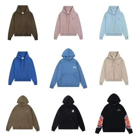Collection of Hoodies in Various Colors and Designs