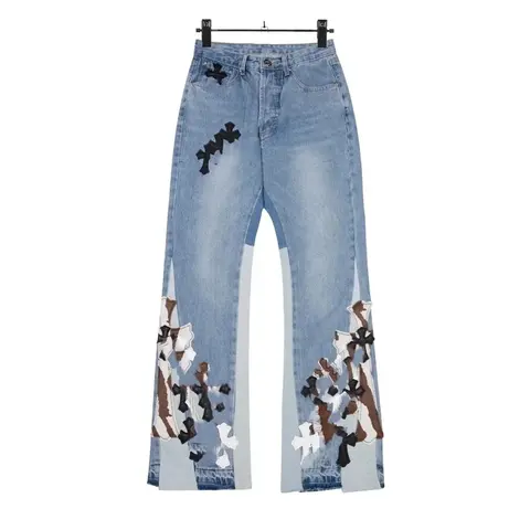 Patchwork Embroidered Denim Jeans