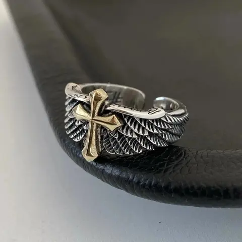 Angel Wings and Cross Ring