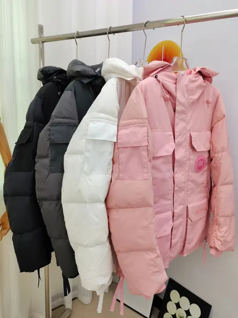 Pink, White, Gray, and Black Puffer Jackets Collection