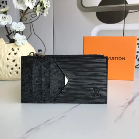 Louis Vuitton Black Epi Leather Zip Around Wallet