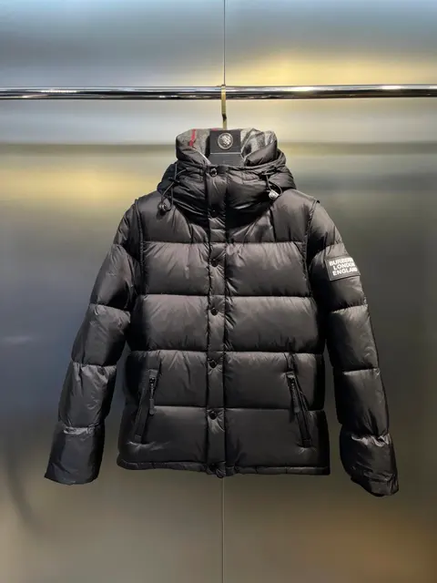 Burberry London England Black Quilted Down Jacket