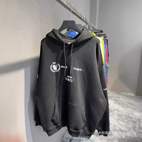 Black WF World Program Hoodie with Lenci Print