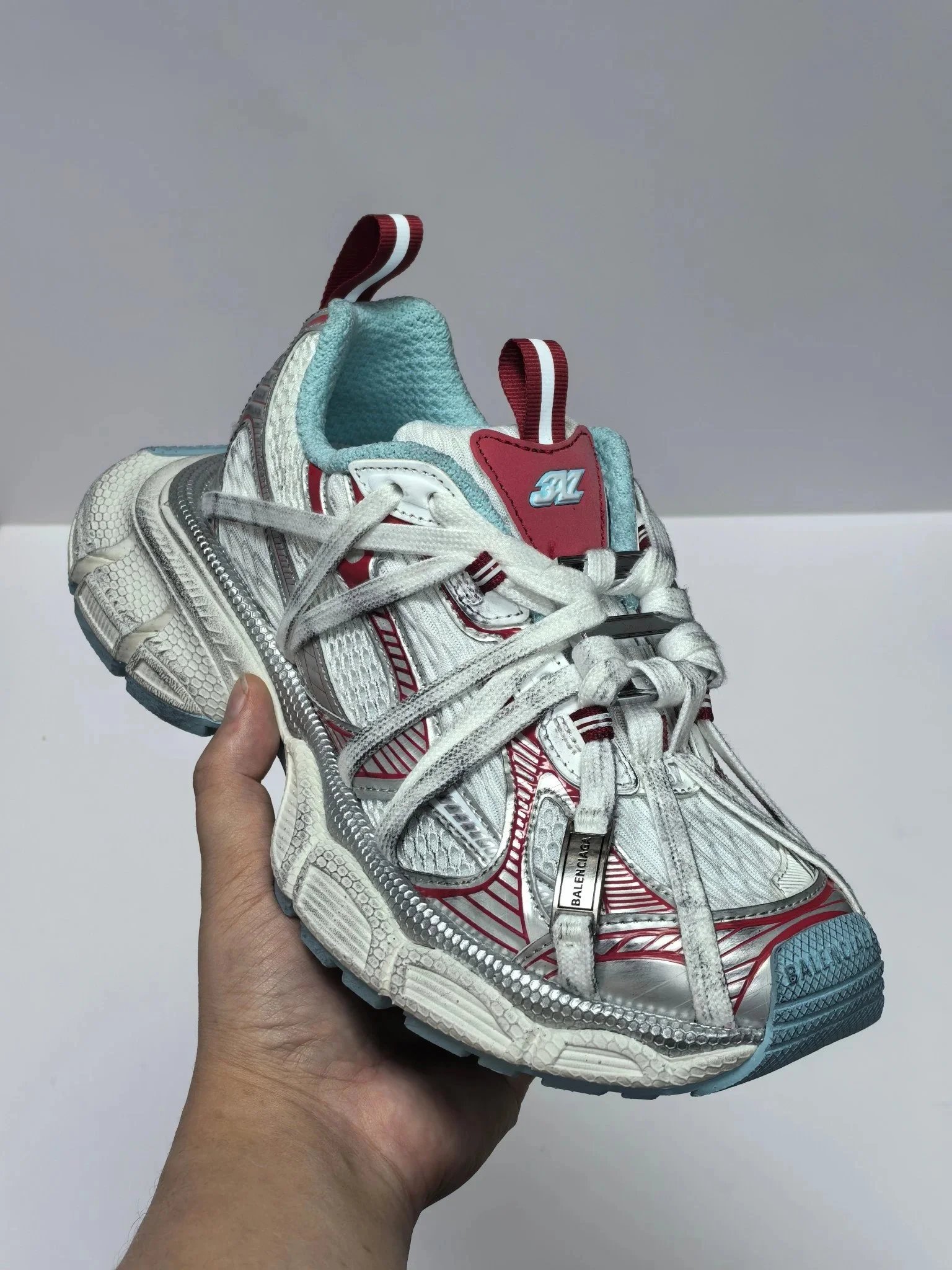 C款绑带 白红