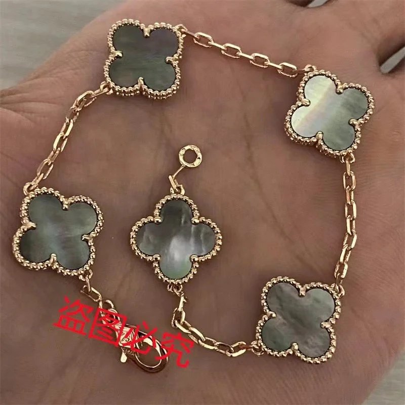 38#玫瑰金色【灰贝母】五花手链