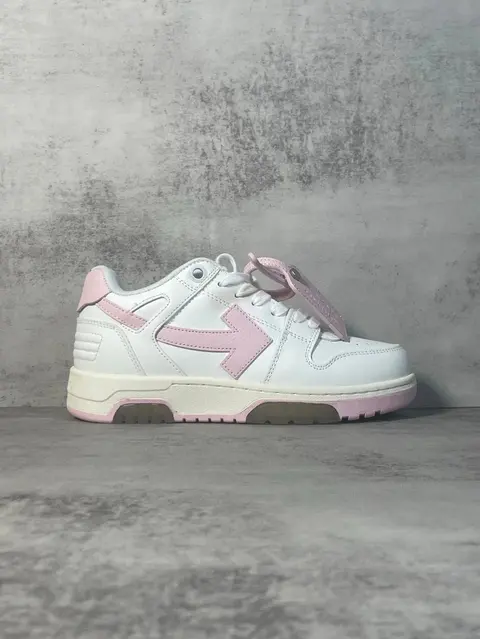 White and Pink Sneakers with Arrow Design