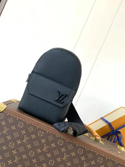 Louis Vuitton Black Leather Backpack