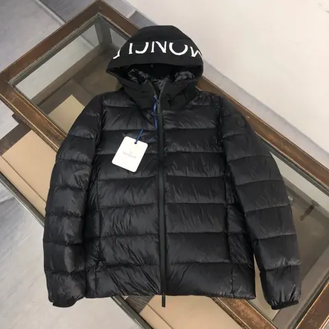 Moncler Black Quilted Down Jacket with Hood