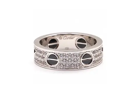 Cartier Love Ring with Diamonds and Black Onyx