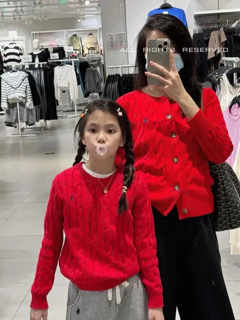 Polo Ralph Lauren Red Cable Knit Sweater Set