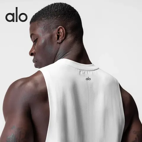 alo White Muscle Tank Top