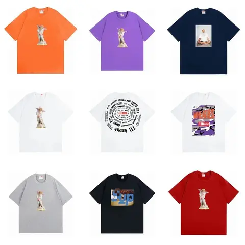 Collection of Graphic T-Shirts Featuring Angel Statues and Artistic Prints