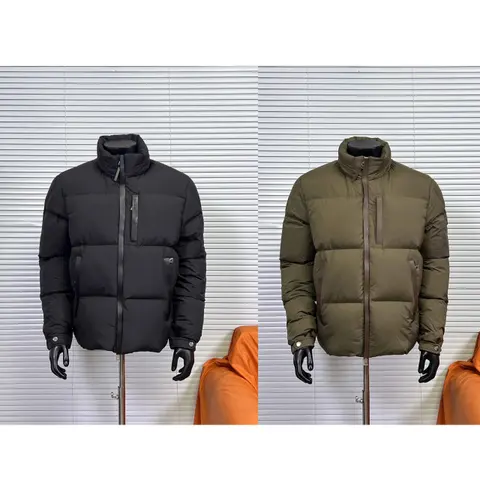 Moncler Leather-Zippered Hidden-Hood Down Jacket