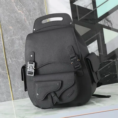 Christian Dior Black Leather Backpack