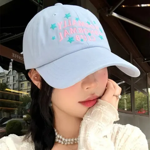 Light Blue 'Normally Normal Club' Embroidered Baseball Cap