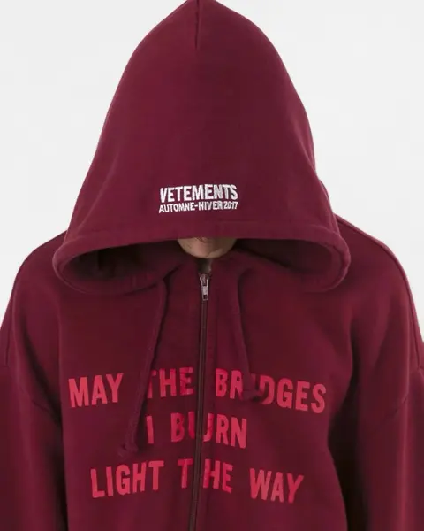 VETEMENTS Autonne-Hiver 2017 Zip-Up Hoodie