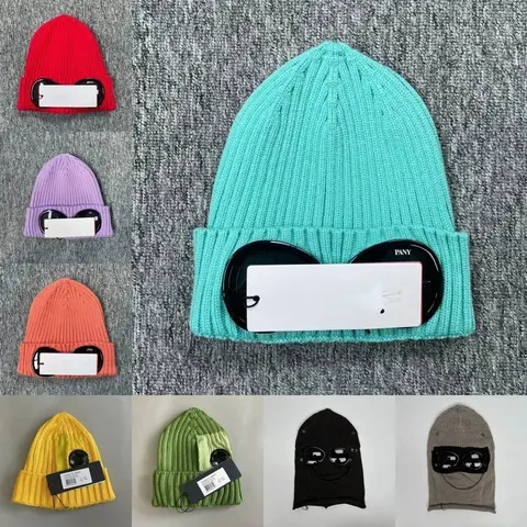 Colorful Knit Beanies with Built-in Sunglasses