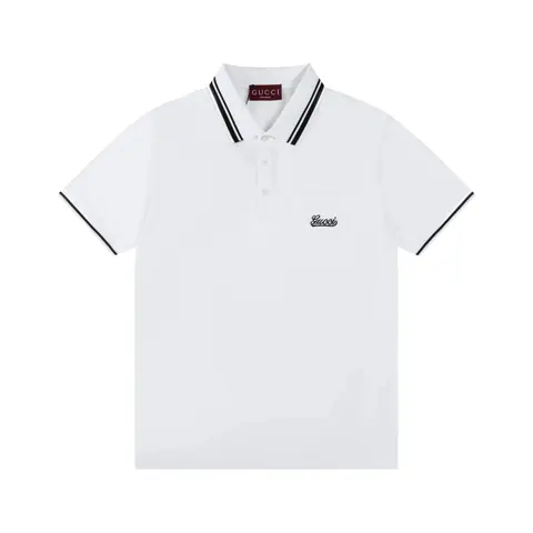 Gucci White Polo Shirt with Black Trim