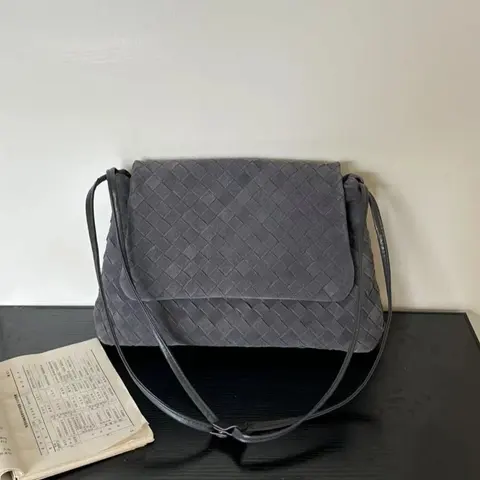 Gray Quilted Crossbody Bag