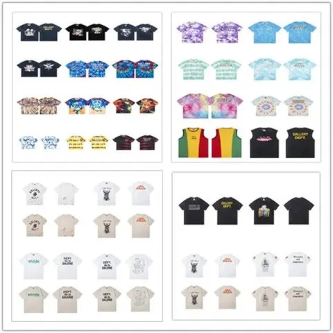 Assorted T-Shirt Collection Featuring Tie-Dye, Graphic Prints, and Brand Designs