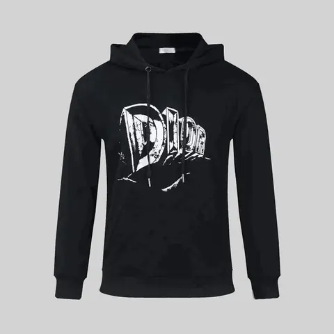 Dior Black Hoodie with Graphic Logo